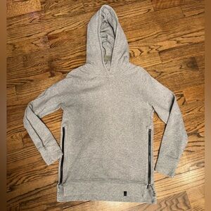Varley Gray Hooded Sweatshirt with Zipper Details, Small